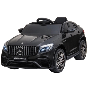 HOMCOM Carro Elétrico Mercedes AMG 12V para Crianças de 3-5 Anos com Controle Remoto Música Luzes Abertura da Porta 115x70x55cm Preto