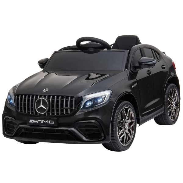 HOMCOM Carro Elétrico Mercedes AMG 12V para Crianças de 3-5 Anos com Controle Remoto Música Luzes Abertura da Porta 115x70x55cm Preto