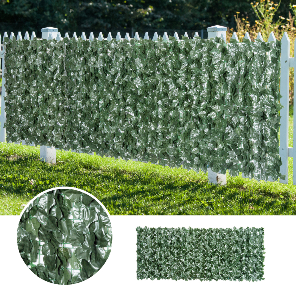 Outsunny Vedação Artificial em Rolo 3,1,5m Vedação de Privacidade para Balcão Jardim Exterior Planta Decorativa de Parede PE Verde - Image 7