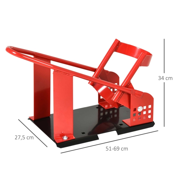HOMCOM Cavalete Traseiro para Mota com Comprimento Ajustável Elevador Universal com Estrutura Metálica Capacidade 450 kg 51-69x27,5x34 cm Preto - Image 3