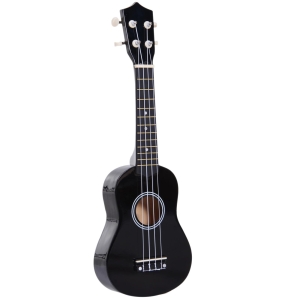 HOMCOM Ukelele de 21 Polegada para Iniciantes com Cordas de Nylon 53X17,5X6,2 cm Preto