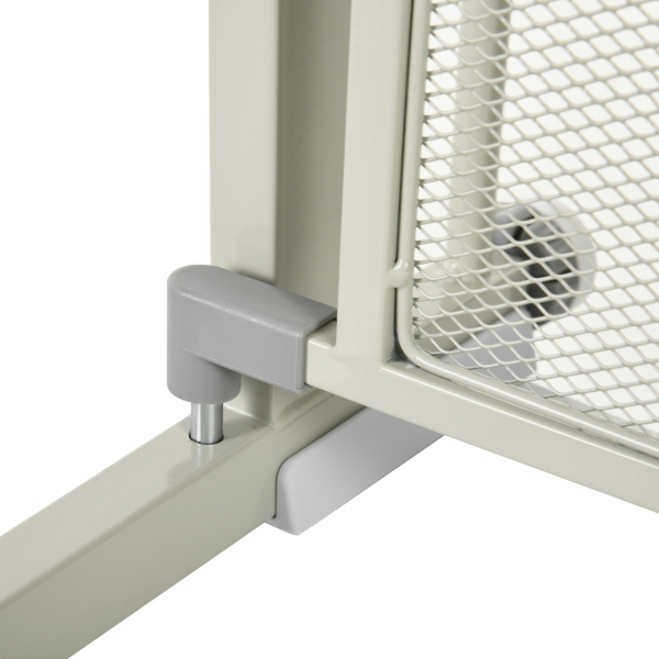 PawHut Barreira de Segurança para Cães Extensível 75-103 cm com 2 Extensões Duplo Bloqueio Fechamento Automático Cinza - Image 9