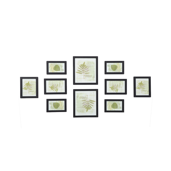 Conjunto de 10 molduras para fotos SONGMICS - Duas de 20 x 25 cm (8" x 10"), Quatro de 13 x 18 cm (5" x 7"), Quatro de 10 x 15 cm (4" x 6"), Preto RPF310H - Image 2