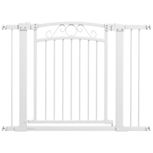 PawHut Barreira de Segurança para Cães Extensível 76-102 cm Barreira para Animais de Estimação com 2 Extensões Branco
