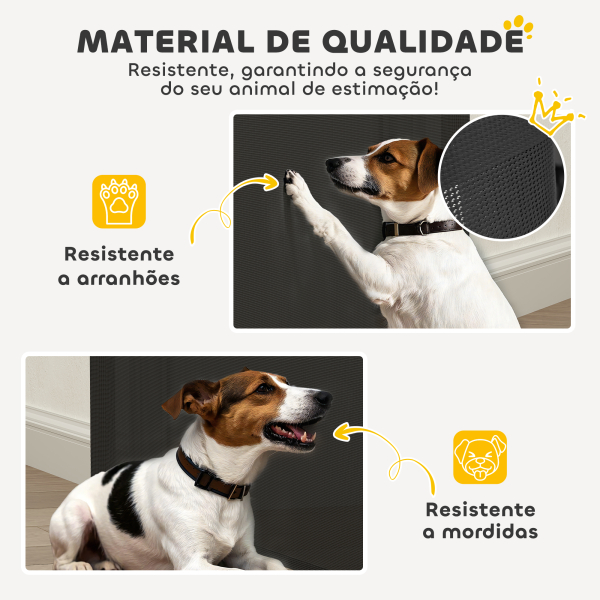 PawHut Barreira de Segurança para Cães Retrátil 0-136 cm  para Cães Pequenos com Botão de Fecho Preto - Image 7