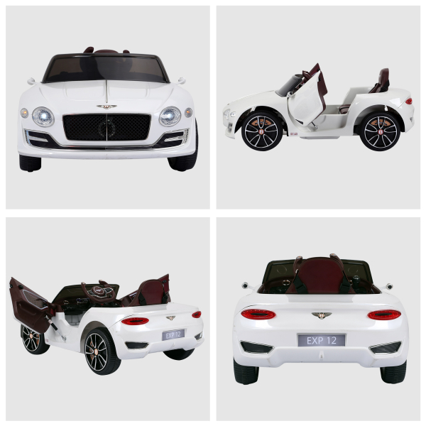 HOMCOM Carro elétrico infantil com licencia de Bentley GT para crianças acima de 3 anos com controle remoto 2 velocidades com faróis musica 108x60x43 cm Branco - Image 7