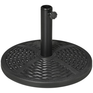 Outsunny Base de Chapéu de Sol Redonda Suporte para Chapéu de Sol Preenchido de Cimento Peso 9,5 kg para Mastros de Ø38/48 mm Preto
