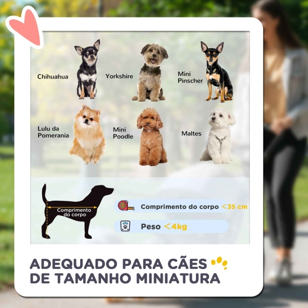 PawHut Carrinho para Cães Dobrável 3 em 1 Carrinho para Cães Miniatura com Cesta de Armazenamento Janela de Malha 76x50x102 cm Preto - Image 6