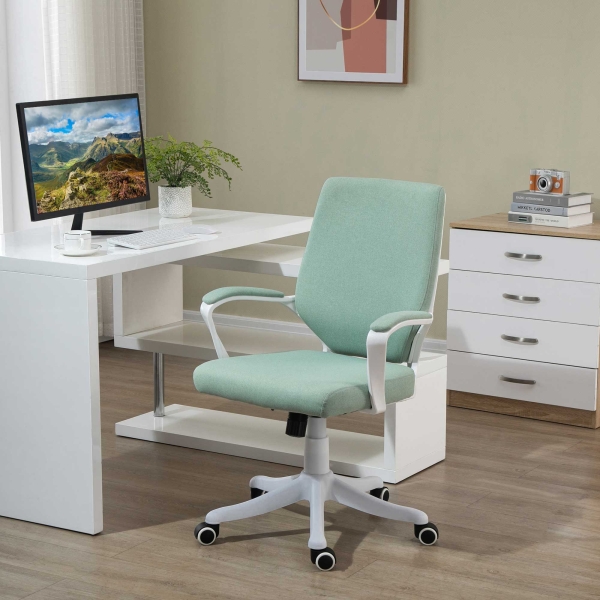 Vinsetto Cadeira de Escritório Ergonómica Giratória e com Altura Ajustável e Suporte Lombar 62x69x92-100 cm Verde - Image 2
