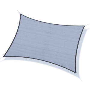 Outsunny Vela de Sombra Retangular 4x3 m Toldo Vela com Proteção UV Bolsa de Transporte Anéis de Aço Inoxidável e Cordas Cinza