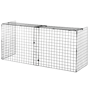 HOMCOM Frente de Lareira com Comprimento Ajustável Frente para Lareira com Grade de Metal 81,5-160x44x68cm Preto