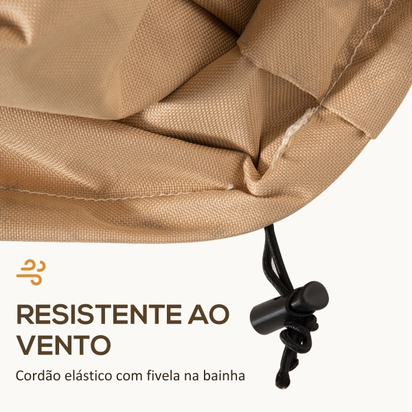 Outsunny Capa Protetora para Móveis de Jardim 270x200x78cm  Tecido Oxford 600D Impermeável Cobertura para Sofás Mesas Exterior com 4 Ventilações 5 Alças Cordão de Tração Bege - Image 4