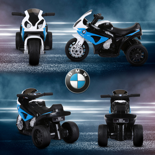 HOMCOM Mota Elétrica BMW para Crianças 6V com Faróis Música e Velocidade Máx. de 2,5 km/h 66x37x44 cm Azul - Image 7