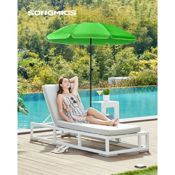 SONGMICS Guarda-sol de 1,6 m, Guarda-sol de Praia, FPS 50+, Proteção Solar, Dossel Octogonal Portátil de Poliéster, Varetas de Fibra de Vidro, Mecanismo de Inclinação, Bolsa de Transporte, para Jardim de Praia, Varanda e Piscina, Verde GPU60GN - Image 3