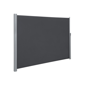 SONGMICS 180 x 400 cm (A x C), Toldo lateral para varanda e terraço, proteção de privacidade, proteção solar, persiana lateral, cinza esfumaçado GSA184G