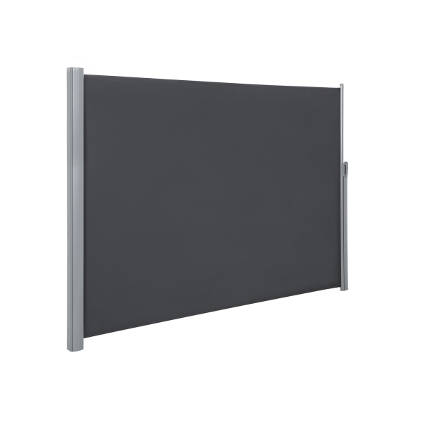 SONGMICS 180 x 400 cm (A x C), Toldo lateral para varanda e terraço, proteção de privacidade, proteção solar, persiana lateral, cinza esfumaçado GSA184G