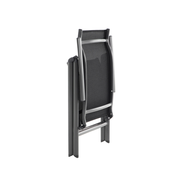 Conjunto de 2 cadeiras dobráveis ​​de jardim SONGMICS, cadeiras para áreas externas com estrutura de alumínio durável, encosto reclinável em 8 ângulos, capacidade máxima de 120 kg, pretas GCB29BK - Image 2