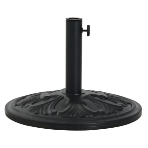 Outsunny Base para Chapéu de Sol Redondo de HDPE e Cimento para Mastros Ø35/38/48 mm Peso 13 kg Ø48x34 cm Preto