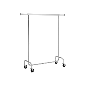 Cabideiro ajustável de metal cromado para roupas pesadas SONGMICS, capacidade máxima de 130 kg, comprimento de 1,1 a 1,4 m HSR11S