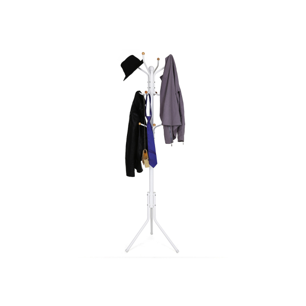 Cabide de metal SONGMICS, cabideiro para roupas, cabide para chapéus e bolsas, cabide para hall de entrada com 182 cm de altura, RCR19W, branco cremoso/marfim - Image 2