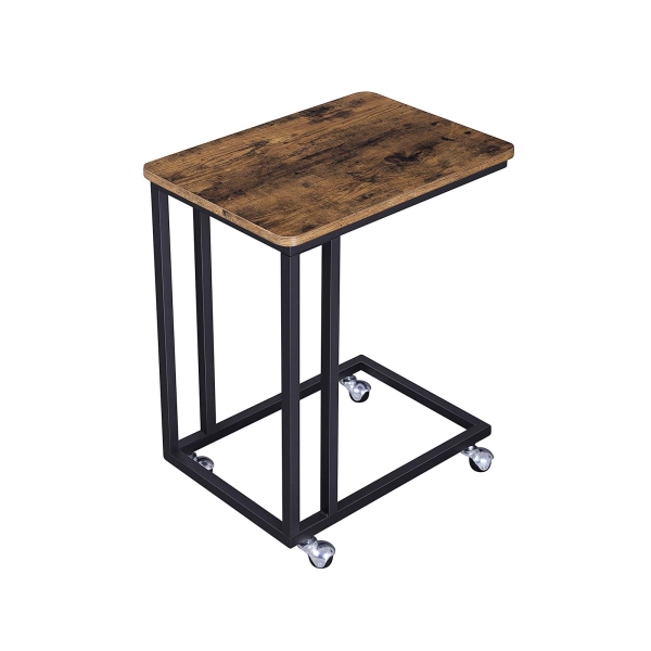 Mesa de apoio de estilo industrial com moldura de aço e rodas | VASAGLE | 50 x 35 x 60 cm | antigo | LNT50X. - Image 2
