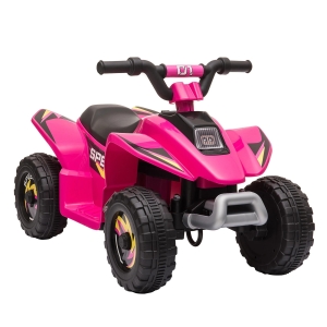 HOMCOM Quadriciclo Elétrico para Crianças de 18-36 Meses Quadriciclo a Bateria 6V com Avance e Retrocesso 72x40x45,5cm Rosa