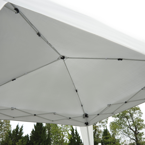 Outsunny Tenda Dobrável Tenda com Desenho Pop Up para Jardim Campismo Festas Eventos Aço e Oxford 297x297x250 cm Branco - Image 9