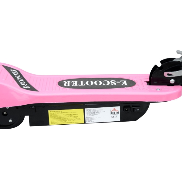 HOMCOM Trotinete Elétrica Dobrável para Crianças e Adolescentes acima de 7 Anos Velocidade de 10km/h Trotinete Elétrica com Guiador Ajustável e Freios Carga Máxima 50kg 78x37x89-95cm Rosa - Image 8