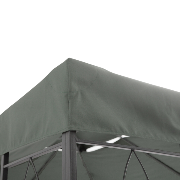 Outsunny Toldo de Substituição 4x3m para Pérgola de Jardim 2 Níveis Respirável com 10 Orifícios de Drenagem Cobertura de Substituição de Pérgola Exterior Cinza - Image 8