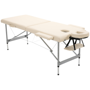 HOMCOM Marquesa Dobrável Mesa de Massagem Portátil com Altura Ajustável em 7 Posições 186x71x62-83cm Bege