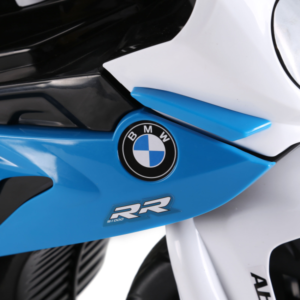 HOMCOM Mota Elétrica BMW para Crianças 6V com Faróis Música e Velocidade Máx. de 2,5 km/h 66x37x44 cm Azul - Image 8