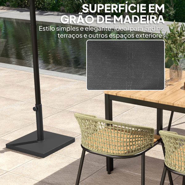 Outsunny Base para Chapéu de Sol de 14,5 kg Preenchido com Cimento para Chapéus de Sol com Mastro de Ø38/48 mm 44x44x30 cm Preto - Image 6