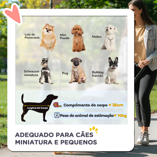 PawHut Carrinho para Animais de Estimação Dobrável com Rodas Giratórias Cesto e Suporte para Copos 75x45x97 cm Preto - Image 4