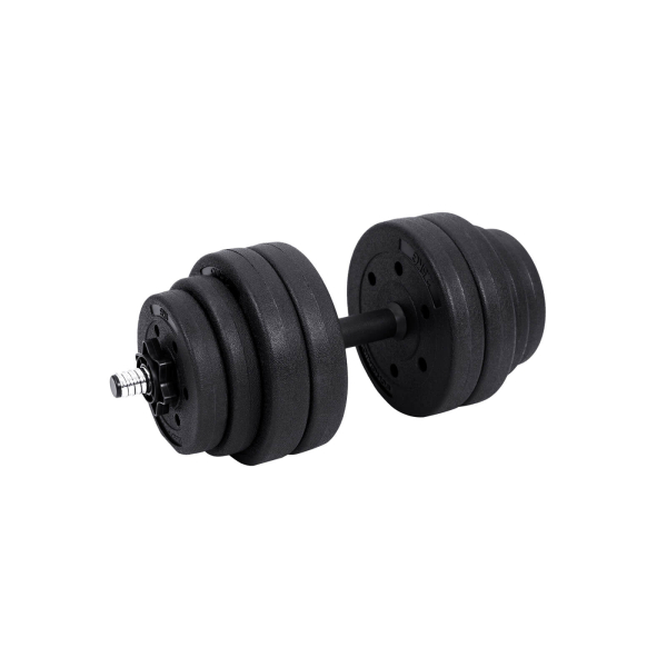 Conjunto de halteres 2 em 1 SONGMICS, 2 halteres ajustáveis ​​de 15 kg com barra extra, anilhas revestidas de plástico, exercícios de fitness, academia em casa, preto SYL30HBK - Image 2