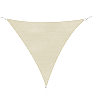 Outsunny Vela de Sombra Triangular 5x5x5 m Toldo Vela de HDPE com Proteção UV Aneis em Forma de D e Cordas para Jardim Pátio Piscina Creme