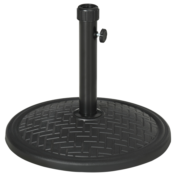 Outsunny Base para Chapéu de Sol de Cimento Suporte para Chapéu de Sol de 14 kg para Mastros de Ø32-38 mm Ø46x34 cm Preto