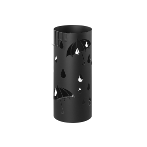 Suporte para guarda-chuva SONGMICS, suporte de metal para guarda-chuva de entrada, com bandeja para água e 4 ganchos, 16,7 x 16,7 x 40,7 cm, redondo, preto LUC024B01