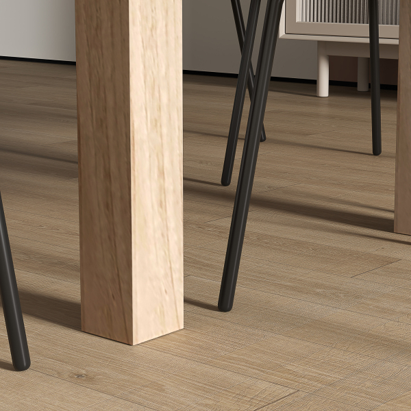 HOMCOM Mesa de Jantar Mesa Retangular para 6 Pessoas Mesa de Refeição para Cozinha Sala de Jantar 140x80x78 cm Madeira - Image 9