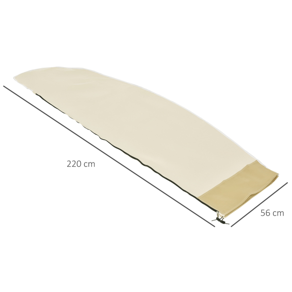 Outsunny Capa Protetora de Chapéu de Sol Ø56x220 cm Capa para Chapéu de Sol Resistente para Jardim com  Zíper Tecido Oxford Bege - Image 3