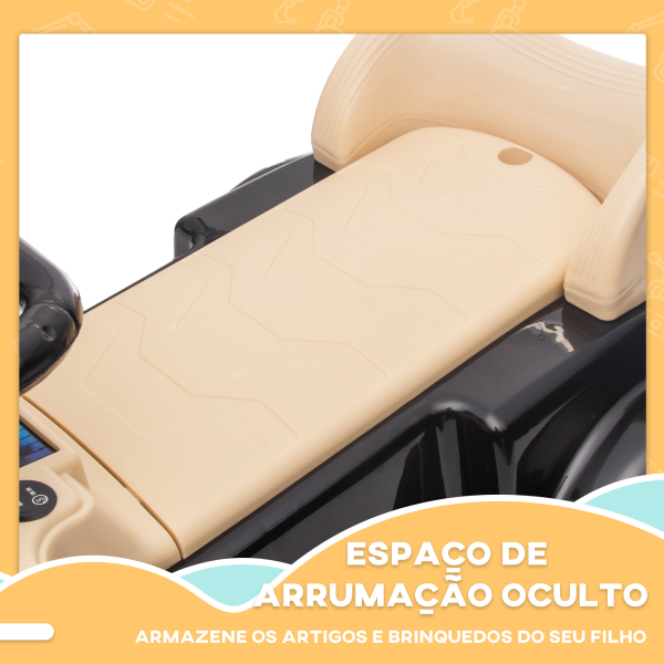 AIYAPLAY Carro Andador com Licença da Mercedes-Benz 300S com Armazenamento Volante Sistema Anti-Tombo  77,5x41,5x45 cm Preto - Image 5