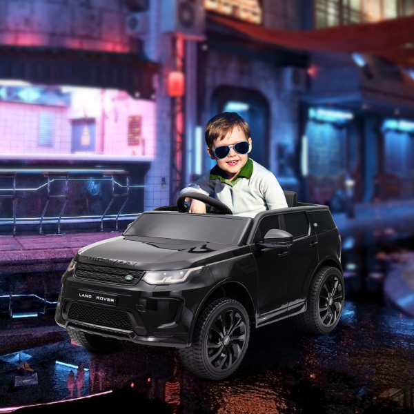 AIYAPLAY Carro Elétrico para Crianças com Licença Land Rover Discovery Sport Bateria 12V Faróis Buzina e Música 106x65,5x51 cm Preto - Image 2