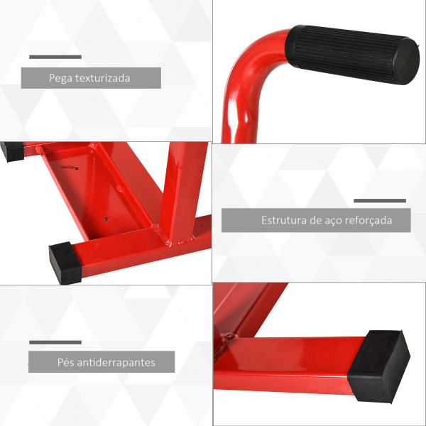DURHAND Plataforma Elevatória Altura Ajustável 27,5-39,5 cm Elevador para Motocicletas com Base Antiderrapante 48x34x43 cm Vermelho - Image 6