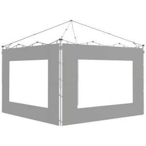Outsunny Paredes Laterais para Tenda de 2 Painéis 295x195 cm em Tecido Oxford com Janela para Tendas de 6x3 m 3x3 m Cinza