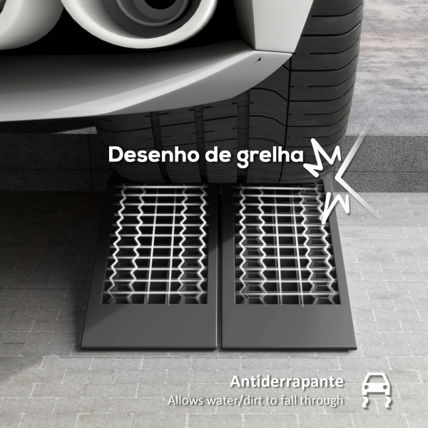 HOMCOM Conjunto de 2 Rampas para Automóvel Carga até 3000 kg Rampa para Carros SUVs e Carrinhas Pequenas 70x19,5 cm Preto - Image 5