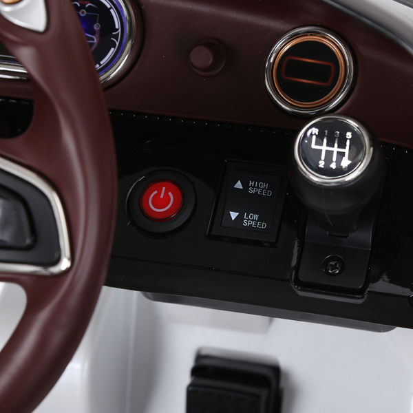 HOMCOM Carro elétrico infantil com licencia de Bentley GT para crianças acima de 3 anos com controle remoto 2 velocidades com faróis musica 108x60x43 cm Branco - Image 9