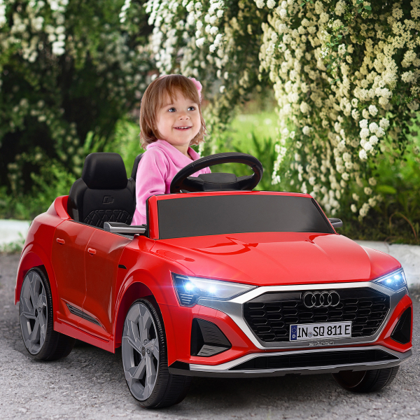 AIYAPLAY Carro Elétrico para Crianças Carro Audi Q8 Etron Sportback Infantil 12V Faróis Buzina e Música 98x49,5x43 cm Vermelho - Image 2