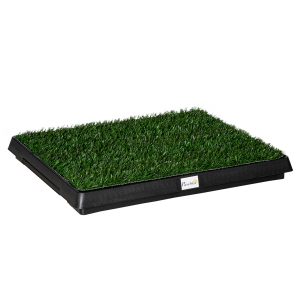 PawHut Resguardo de Treino de Erva com Bandeja para cães Sanita Interior para Animais de Estimação com Bandeja Lavável  51x63x6 cm Verde