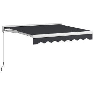 Outsunny Toldo Retrátil Elétrico ou Manual 250x200 cm Toldo Portátil para Varanda com Controlo Remoto Manivela Manual Cinzento Escuro