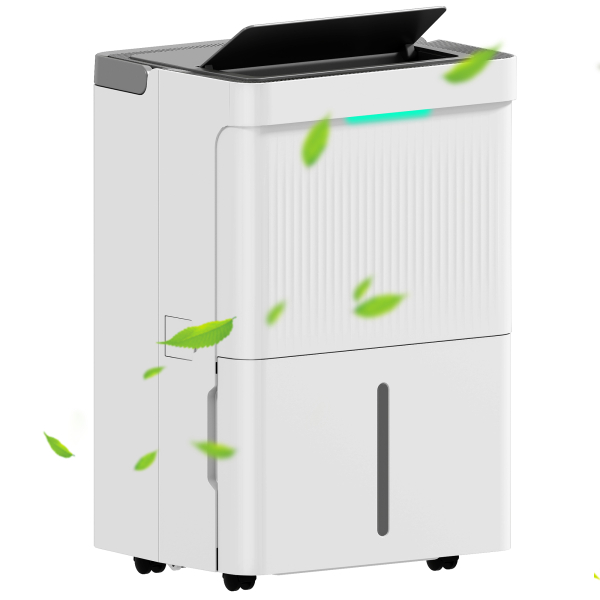 HOMCOM Desumidificador 35L/dia Depósito 5,5L com Ecrã LED Temporizador 24H Bloqueio Infantil até 40-100㎡ 35,5x28x52,2 cm Branco