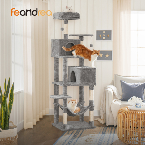 Arranhador para gatos FEANDREA PCT162W01 com capa macia cinza azul - Image 2